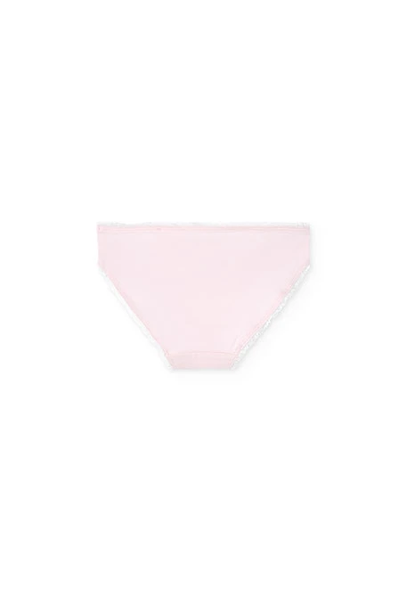Pack of 3 knitted briefs for girls in green, pink, and white