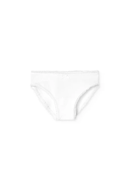 Pack of 3 knitted briefs for girls in green, pink, and white
