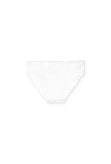 Pack of 3 knitted briefs for girls in green, pink, and white