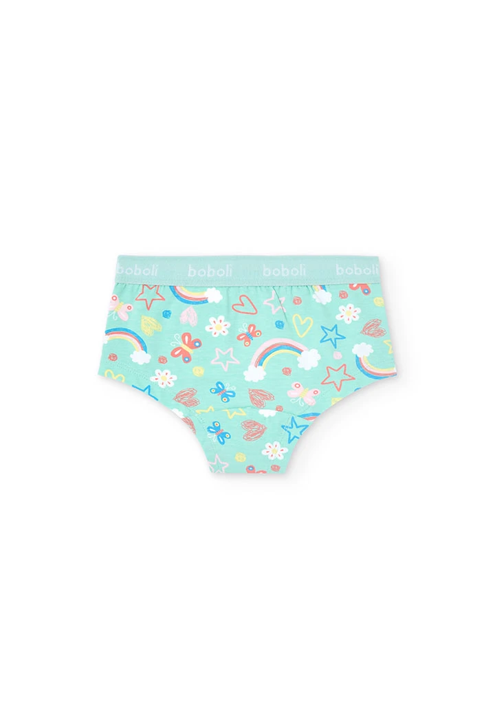 Pack of 3 girls knitted briefs with colourful print