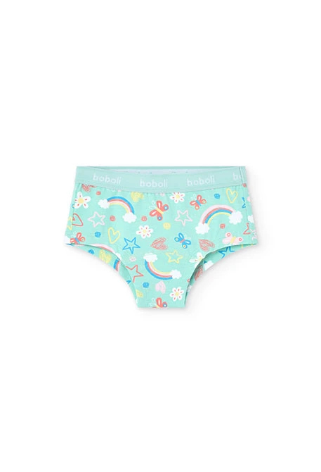 Lot de 3 culottes en maille pour fille avec motif coloré.