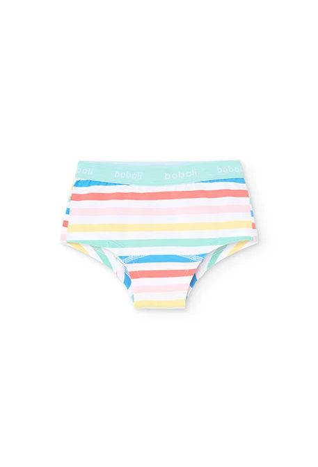 Lot de 3 culottes en maille pour fille avec motif coloré.