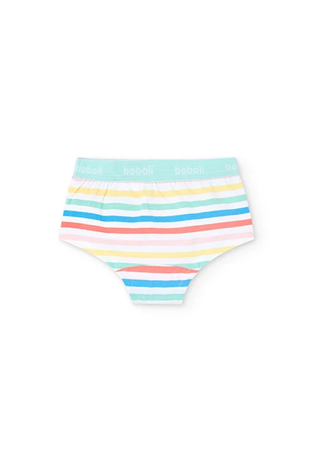Lot de 3 culottes en maille pour fille avec motif coloré.