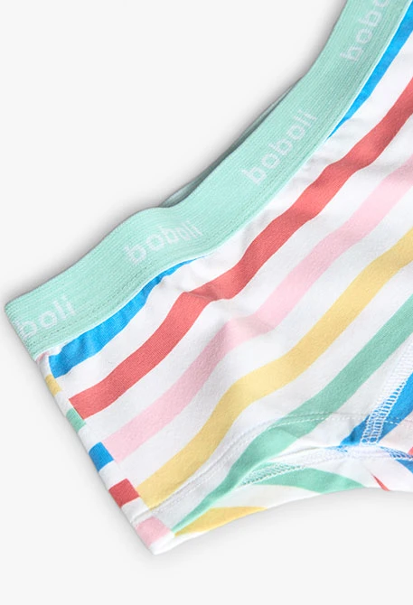 Lot de 3 culottes en maille pour fille avec motif coloré.