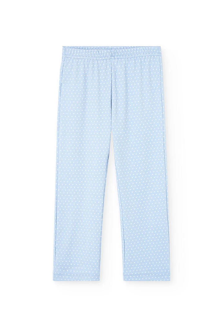 Pyjama fille en velours bleu ciel