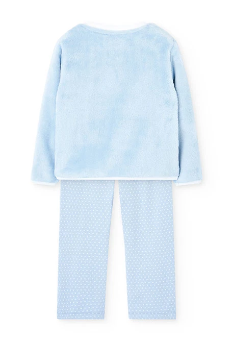 Pijama menina veludo azul celeste