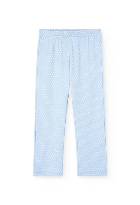 Samt-Schlafanzug für Mädchen in Himmelblau