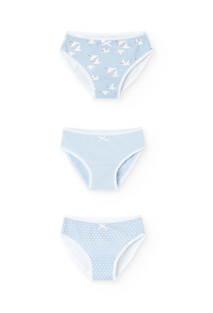 Pack of light blue knickers