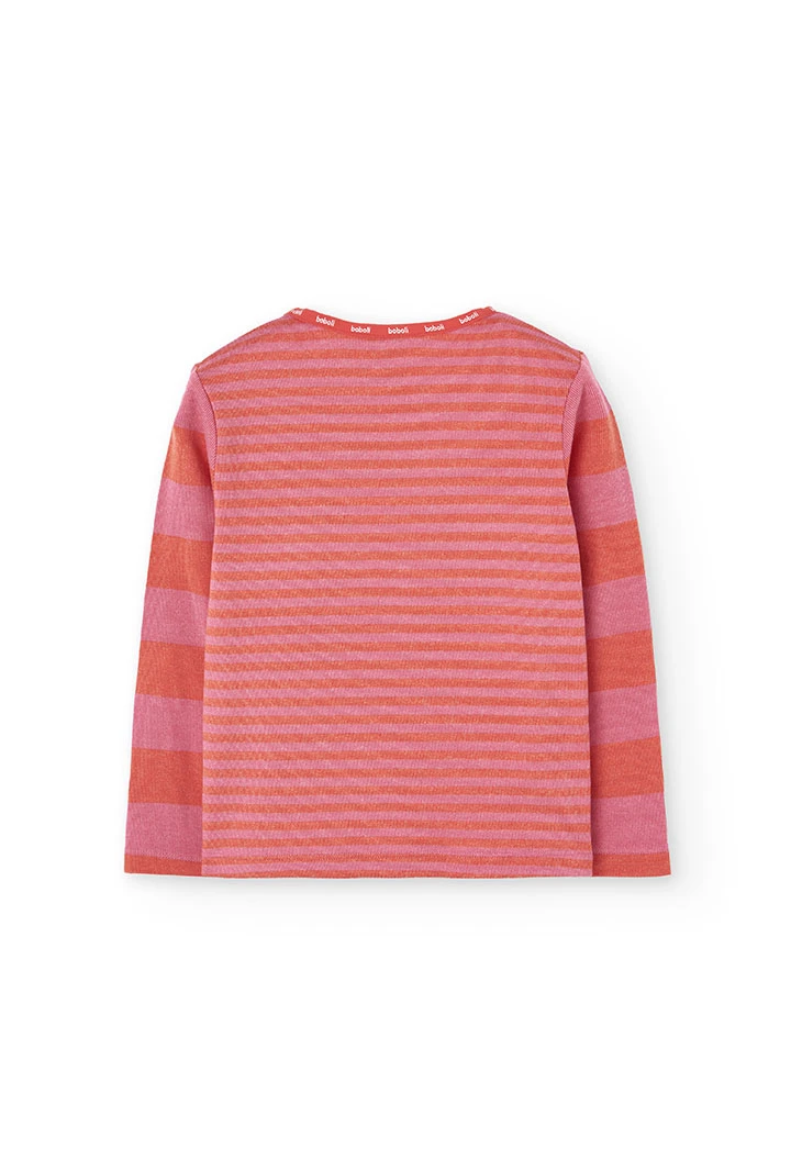 Pyjama fille rayé rose rouge