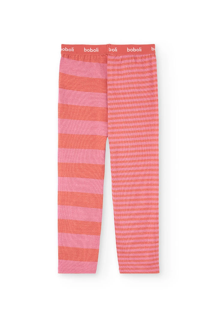 Pyjama fille rayé rose rouge