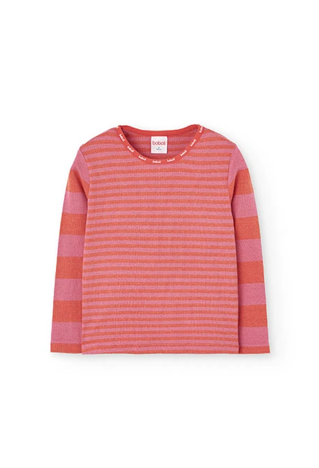 Girl´s pink and red striped pyjamas