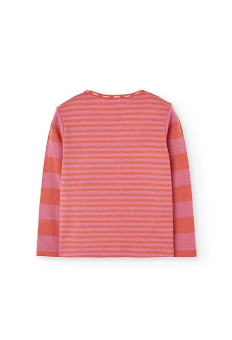 Pigiama bambina a righe rosa e rosso