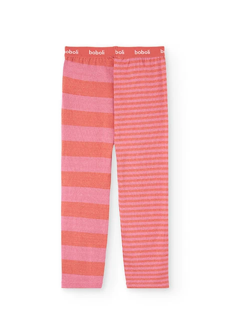 Pyjama fille rayé rose rouge