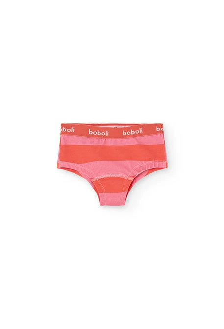 Lot de 3 culottes à rayures roses et rouges