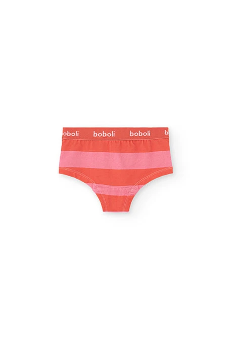 Lot de 3 culottes à rayures roses et rouges