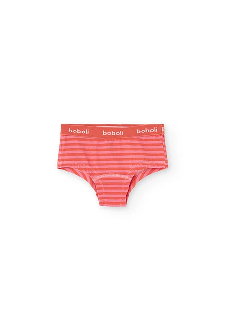 Lot de 3 culottes à rayures roses et rouges