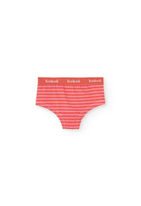 Lot de 3 culottes à rayures roses et rouges
