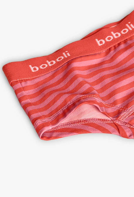 Lot de 3 culottes à rayures roses et rouges