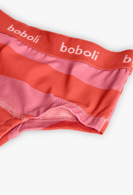 Lot de 3 culottes à rayures roses et rouges