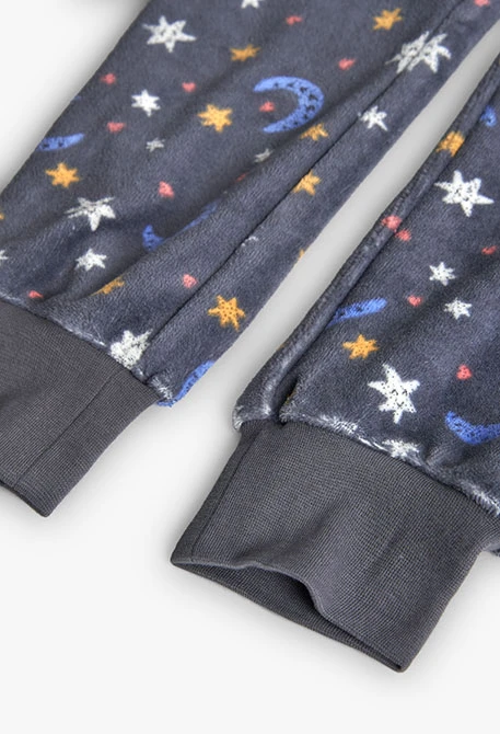 Pijama niña terciopelo estrellas lunas