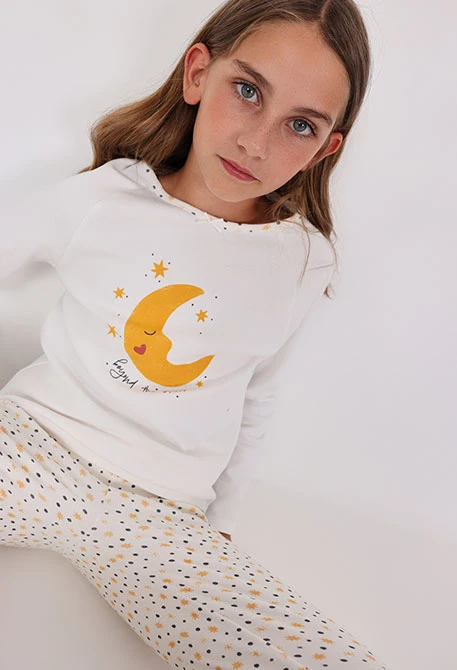 Pijama niña luna y estrellas