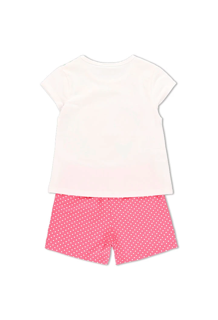 Pyjama en tricot a petits pois pour fille