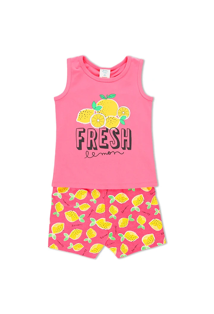 Pyjama en tricot citrons pour fille