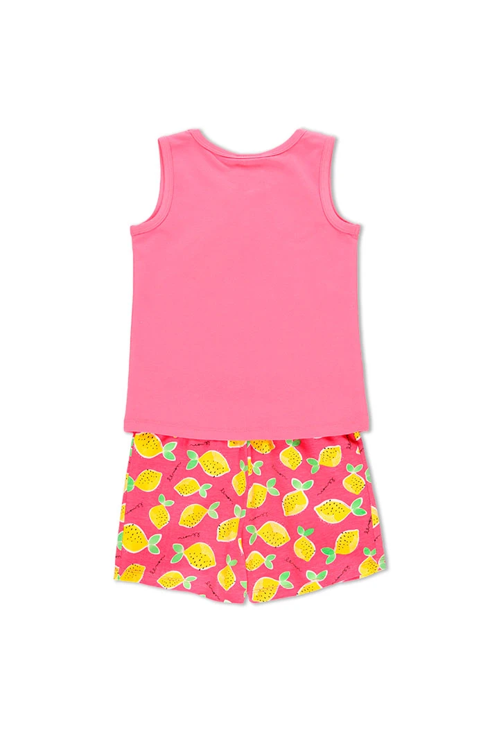 Pyjama en tricot citrons pour fille