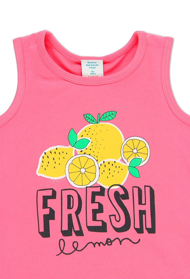 Pyjama en tricot citrons pour fille