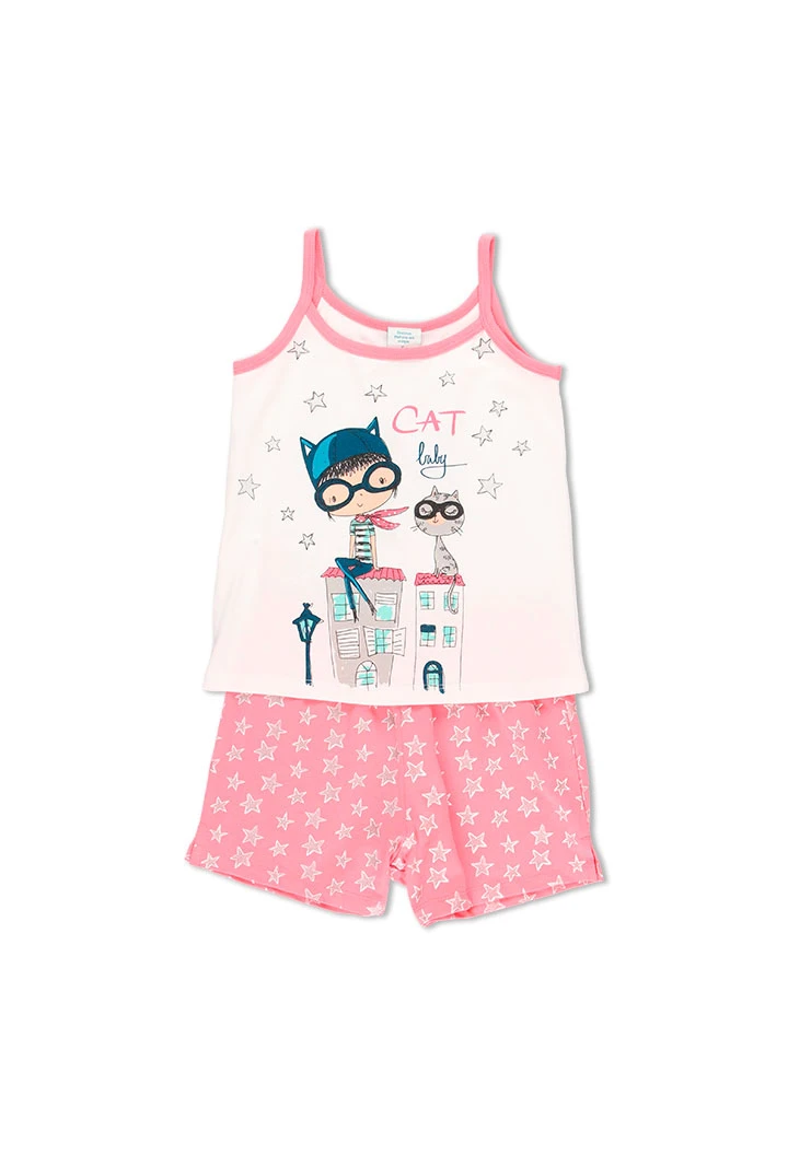 Pyjama en tricot à bretelles pour fille