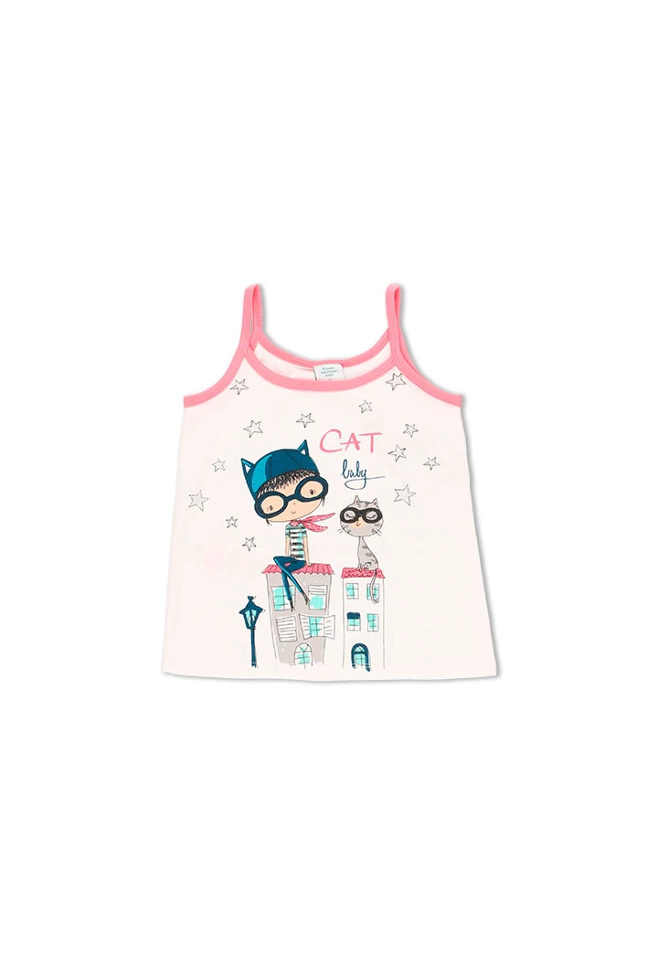 Pyjama en tricot à bretelles pour fille