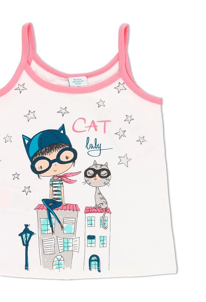 Pyjama en tricot à bretelles pour fille