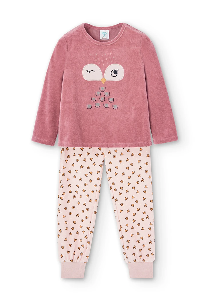 Pyjama en velours coeurs pour fille