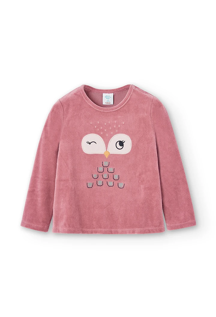 Pyjama en velours coeurs pour fille