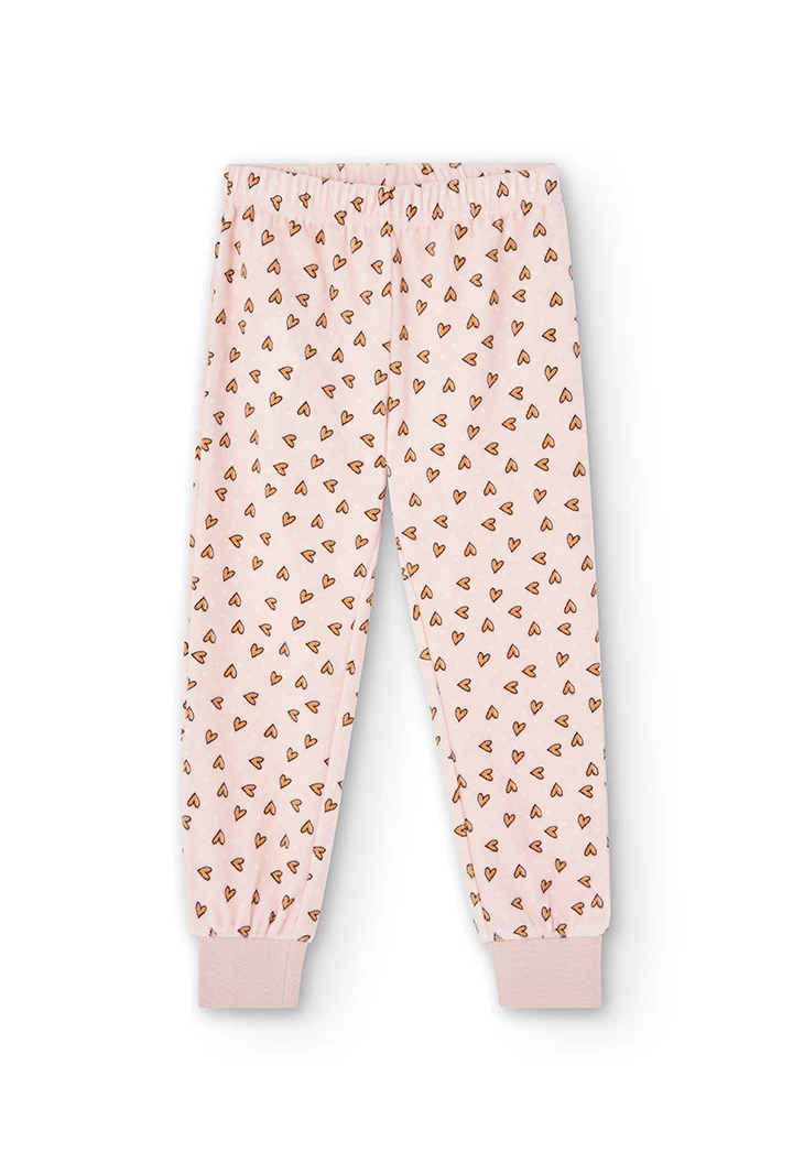 Pyjama en velours coeurs pour fille