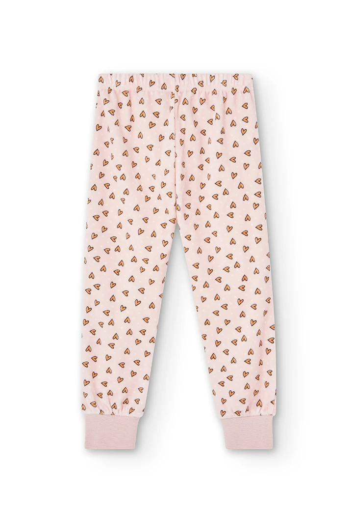 Pyjama en velours coeurs pour fille