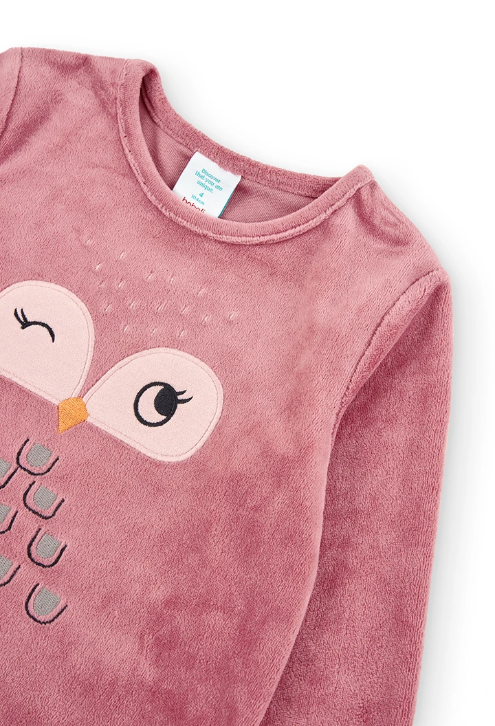 Pyjama en velours coeurs pour fille