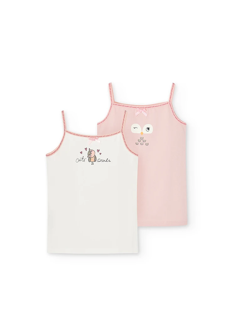 Pack de 2 t-Shirts à bretelles pour fille