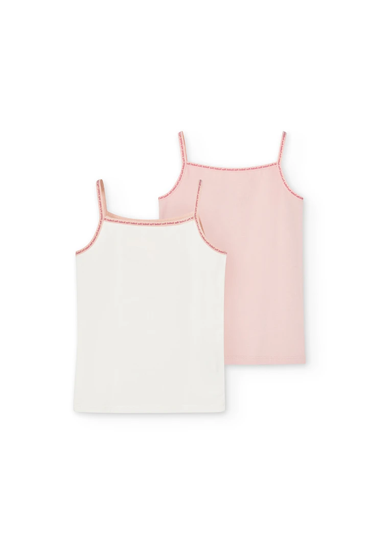Pack de 2 t-Shirts à bretelles pour fille