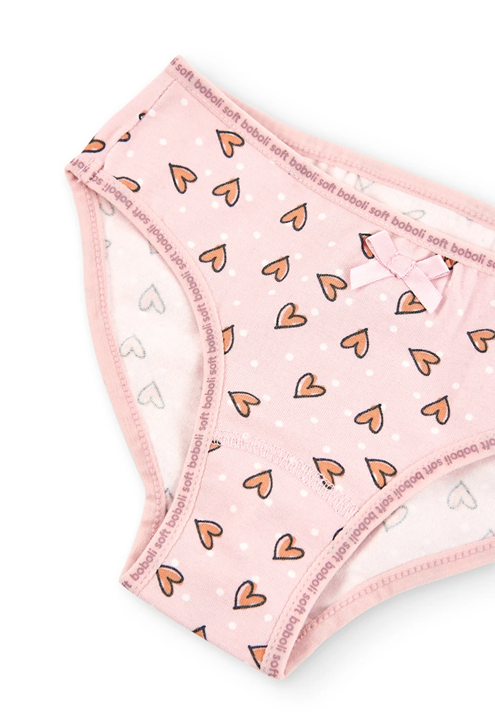 Pack de 3 culottes coeurs pour fille