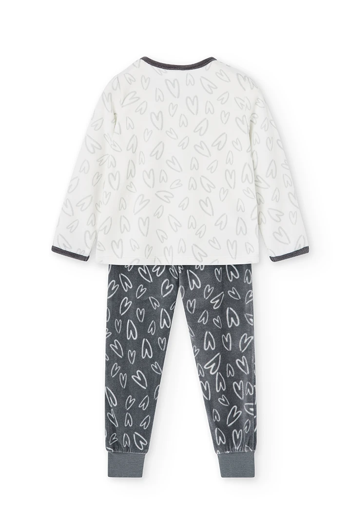 Pyjama en velours coeurs pour fille