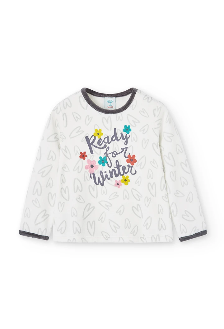 Pyjama en velours coeurs pour fille