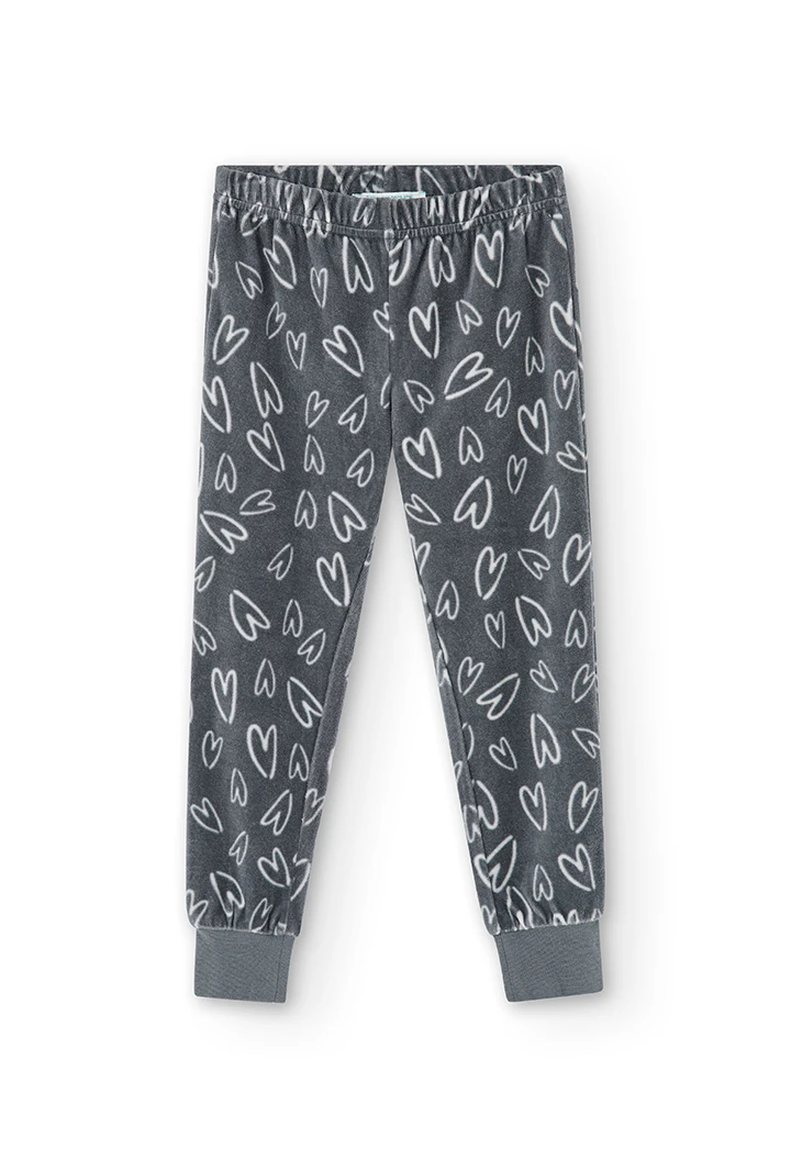 Pyjama en velours coeurs pour fille