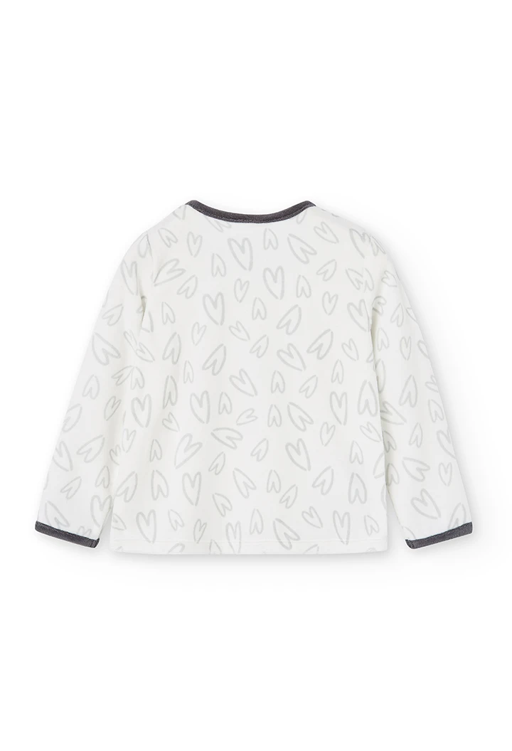 Pyjama en velours coeurs pour fille