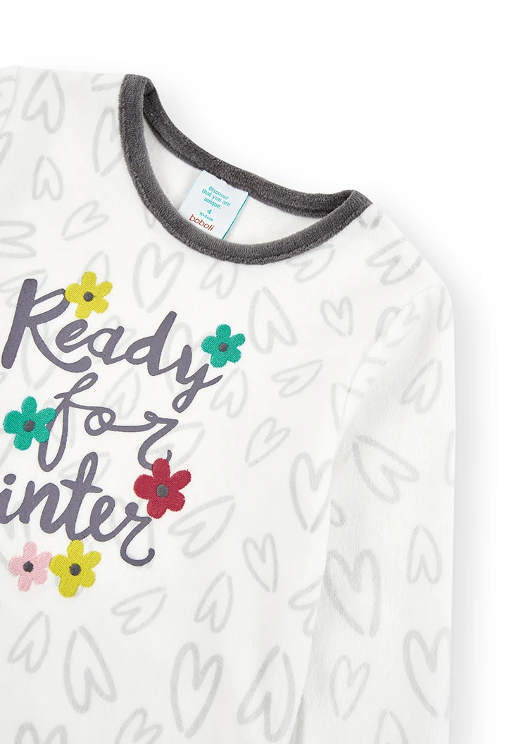 Pyjama en velours coeurs pour fille