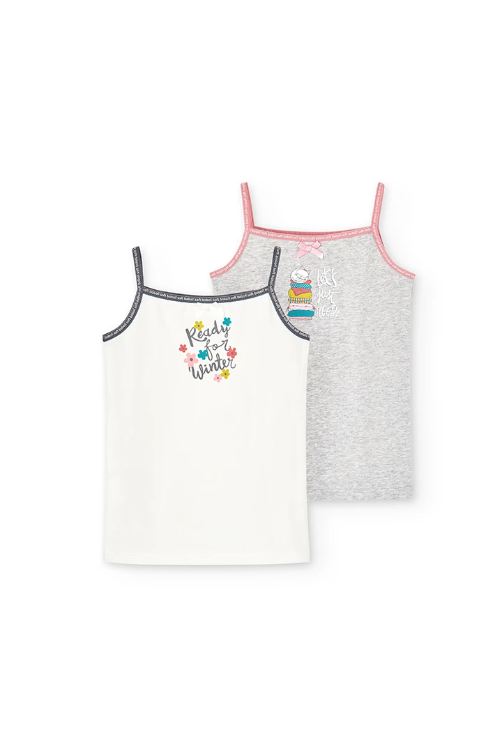 Pack de 2 t-Shirts à bretelles pour fille