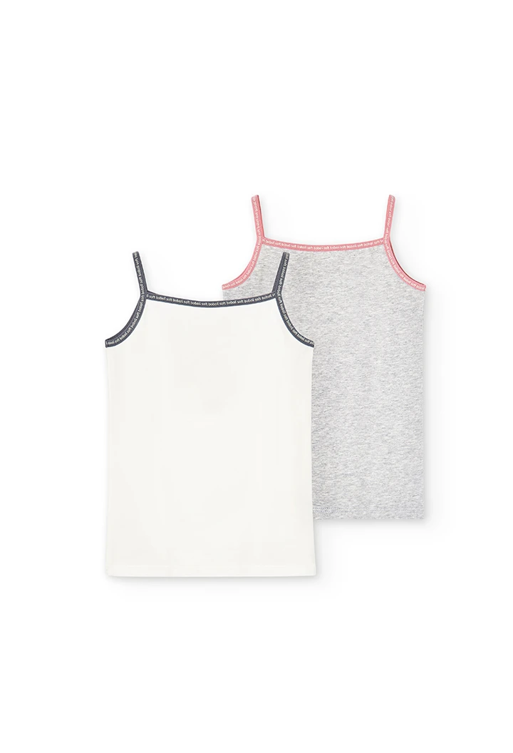 Pack de 2 t-Shirts à bretelles pour fille
