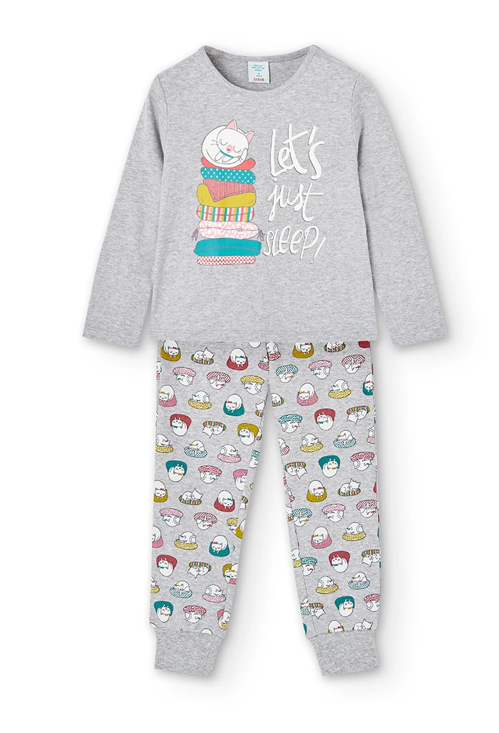 Pyjama en tricot "chats" pour fille