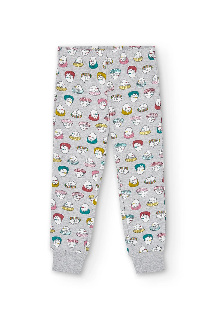 Pyjama en tricot "chats" pour fille