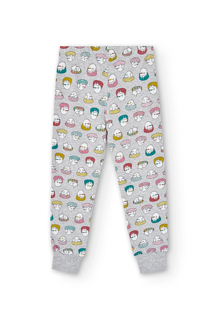 Pyjama en tricot "chats" pour fille